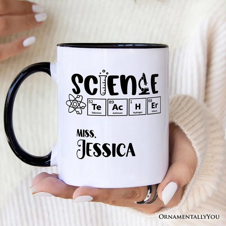 Science Teacher Elements Personalized Mug, Periodic Table Gift for Educators with Custom Name Personalized Ceramic Mug OrnamentallyYou 