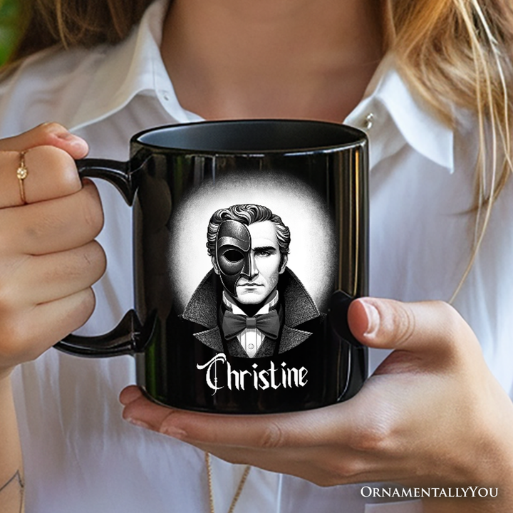 Phantom Opera Spooky Portrait Personalized Mug Horror Villain Theme Halloween Gift with Custom Name