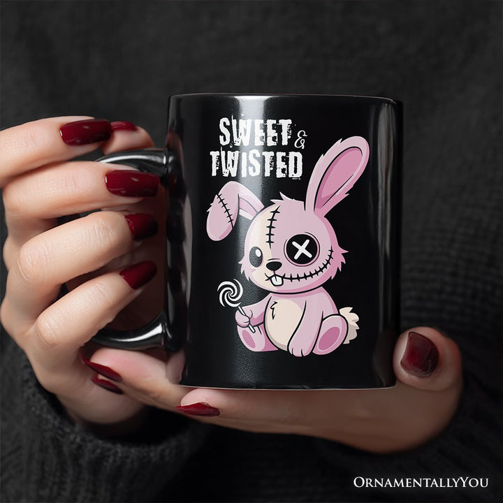 Pink Zombies Bunny Cute Mug, Cute Gothic Halloween Gift Personalized Ceramic Mug OrnamentallyYou 