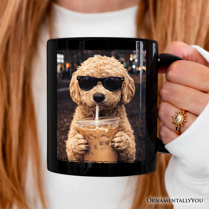 Poodle Iced Coffee Mug, Funny Dog Parents Gift Personalized Ceramic Mug OrnamentallyYou 