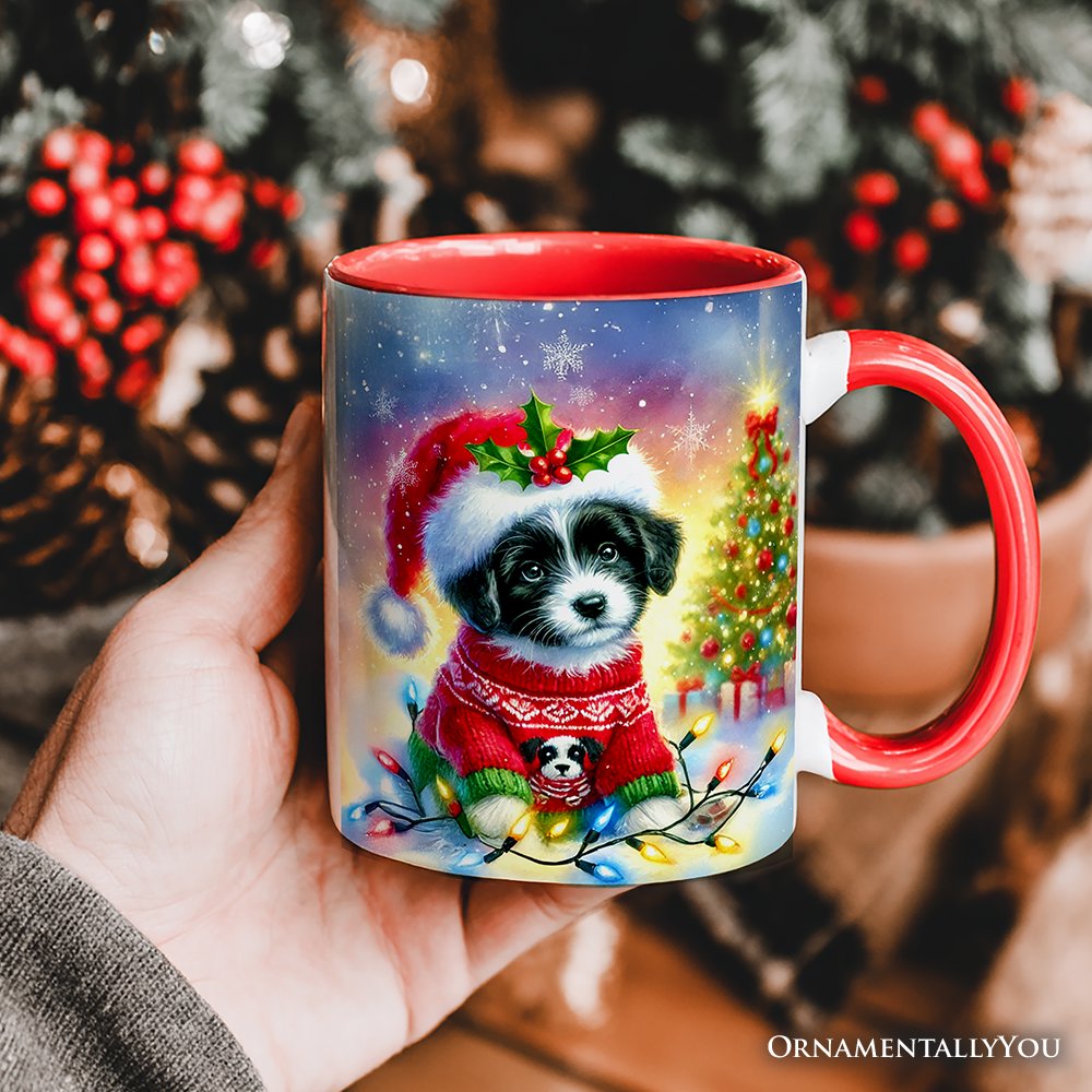 Whimsical Border Collie Puppy Personalized Mug, Adorable Holiday Gift with Custom Name Personalized Ceramic Mug OrnamentallyYou 