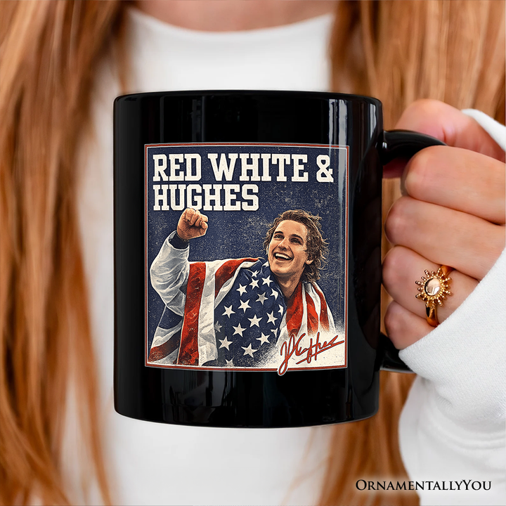 Jack Hughes USA Gold Hockey Mug, American Sport Pride Tee Gift