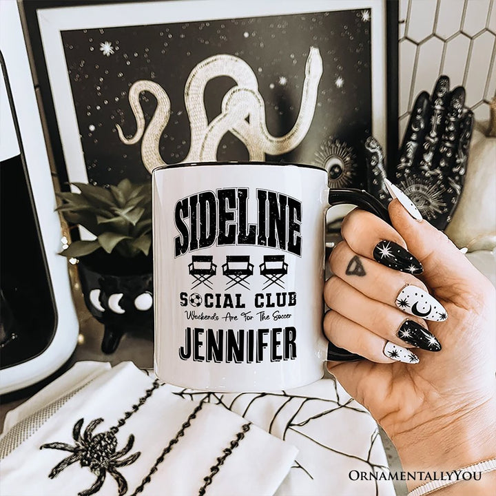 Sideline Social Club Soccer Personalized Mug, Weekends Are for the Soccer Game Day Gift with Custom Name Personalized Ceramic Mug OrnamentallyYou 