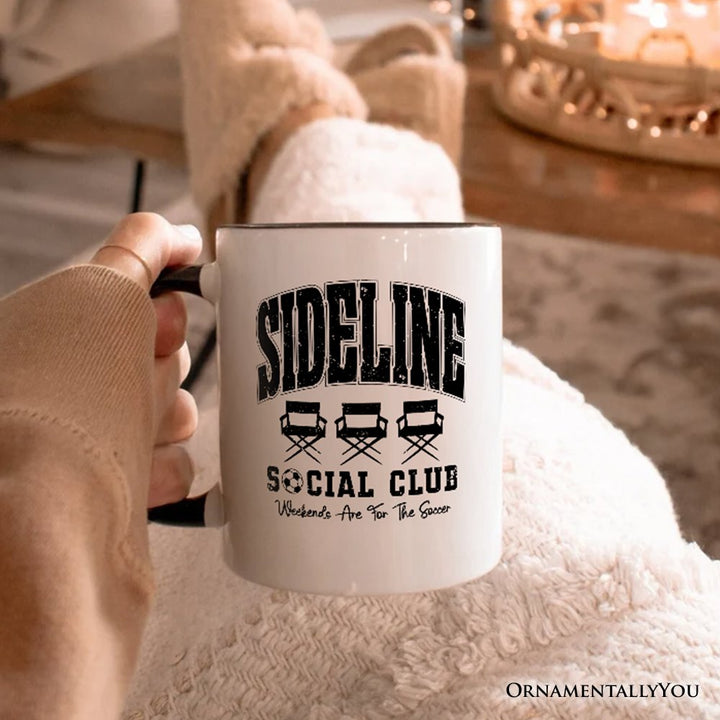 Sideline Social Club Soccer Personalized Mug, Weekends Are for the Soccer Game Day Gift with Custom Name Personalized Ceramic Mug OrnamentallyYou 