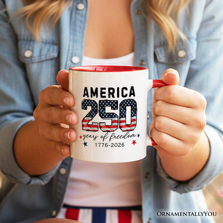 America 250 Years of Freedom Mug, Patriotic USA Anniversary 1776 Gift