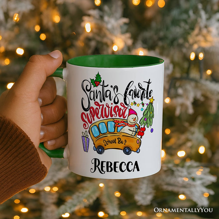 Santa's Favorite Supervisor Personalized Mug, Mentorship Appreciation Gift with Custom Name Personalized Ceramic Mug OrnamentallyYou 