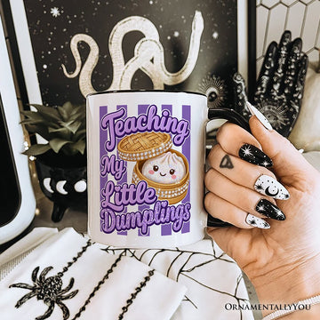 Teaching My Little Dumplings Mug, Cute Teacher Kawaii Dumpling Gift Personalized Ceramic Mug OrnamentallyYou 