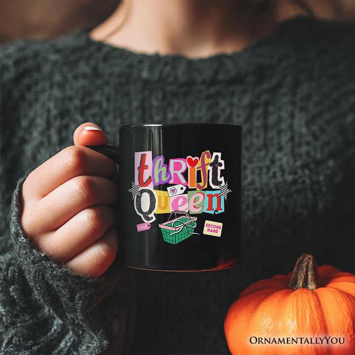 Thrift Queen Mug, Colorful Second Hand Shopping Gift Personalized Ceramic Mug OrnamentallyYou 