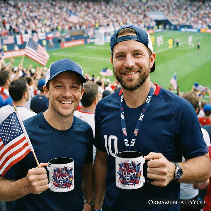 USA 2026 Soccer Cup Global Championship Mug, Football Fans Gift Personalized Ceramic Mug OrnamentallyYou 