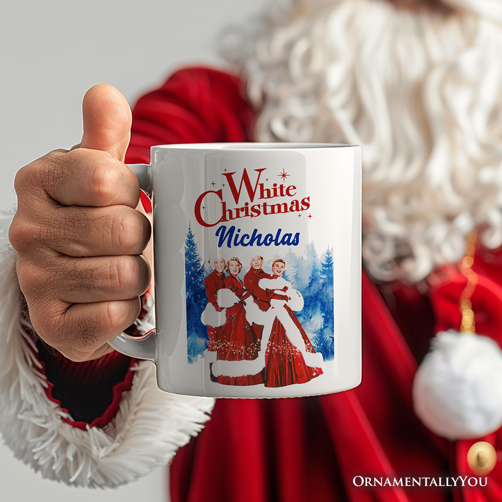 I’m Dreaming of a White Christmas Personalized Mug, 1954 Classic Holiday Inn Movie Gift with Custom Name