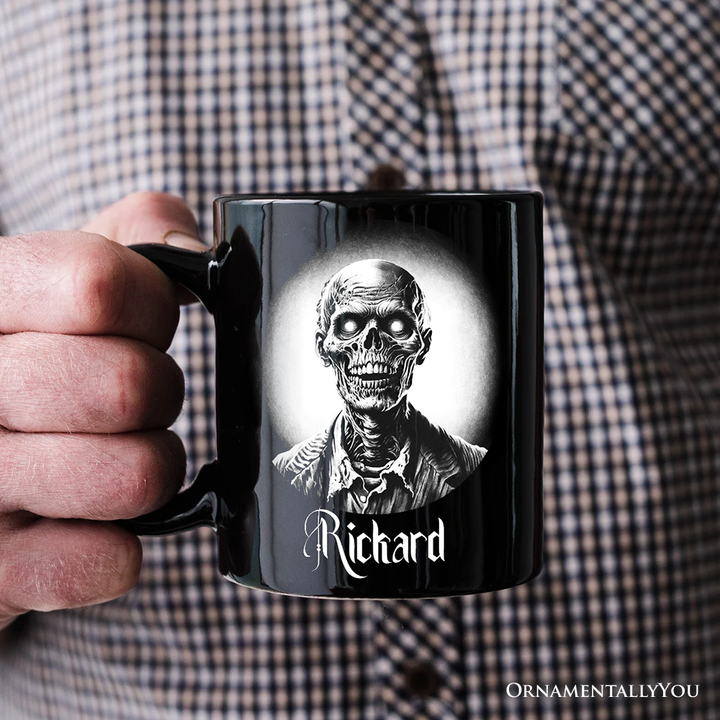 Zombie Spooky Portrait Personalized Mug Horror Villain Theme Halloween Gift with Custom Name