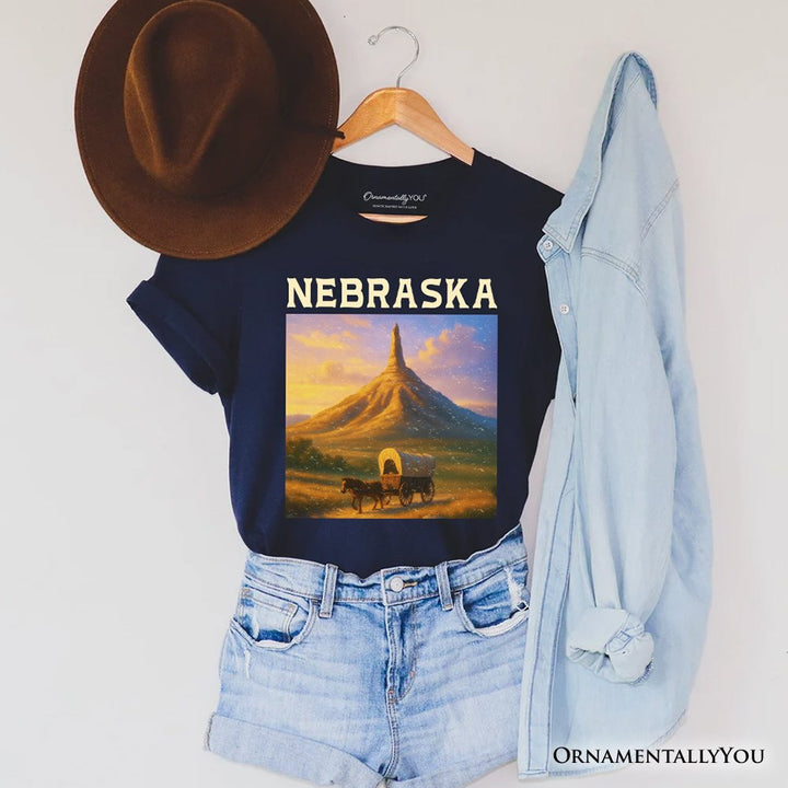 Scenic Nebraska State Chimney Rock Scenic T-Shirt, Western Landmark Tee and Historic Trail Keepsake Souvenir T-Shirts OrnamentallyYou 