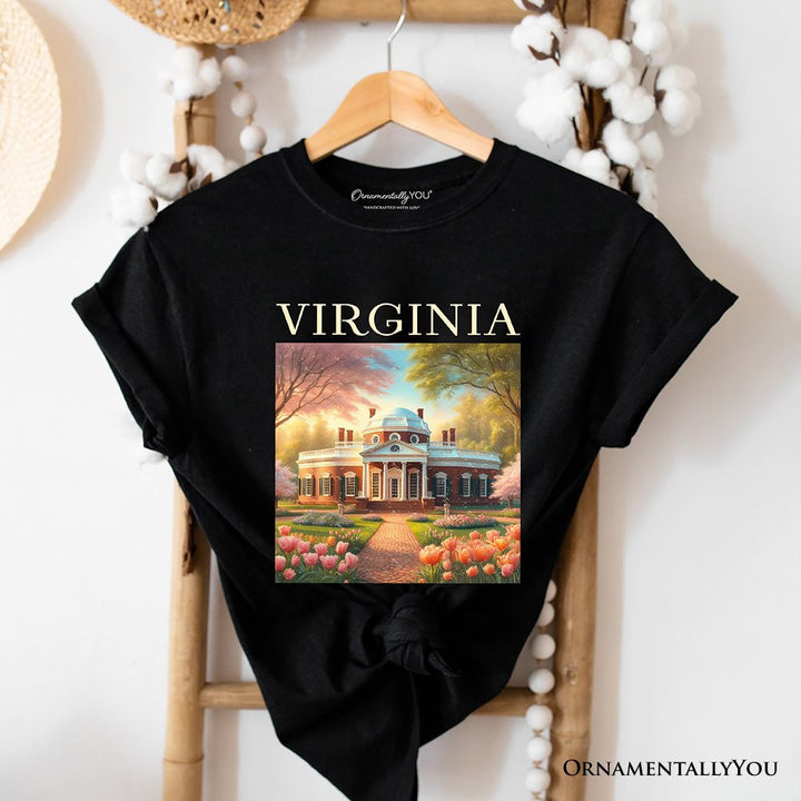 Classic Virginia State Jefferson’s Monticello T-Shirt, Southern Charm Tee and American History Keepsake T-Shirts OrnamentallyYou Black XS 