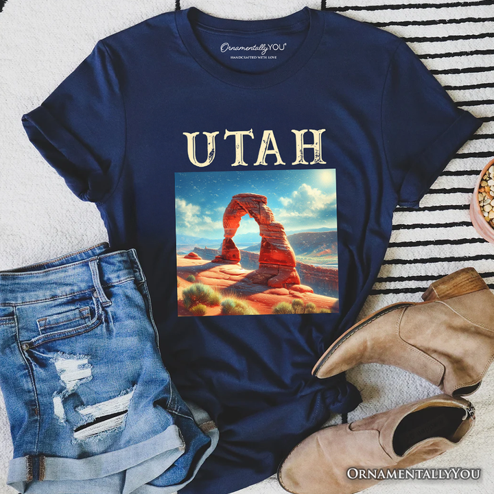 Iconic Delicate Arch Utah State T-Shirt, Arches National Park Landscape Tee and Western Nature Souvenir