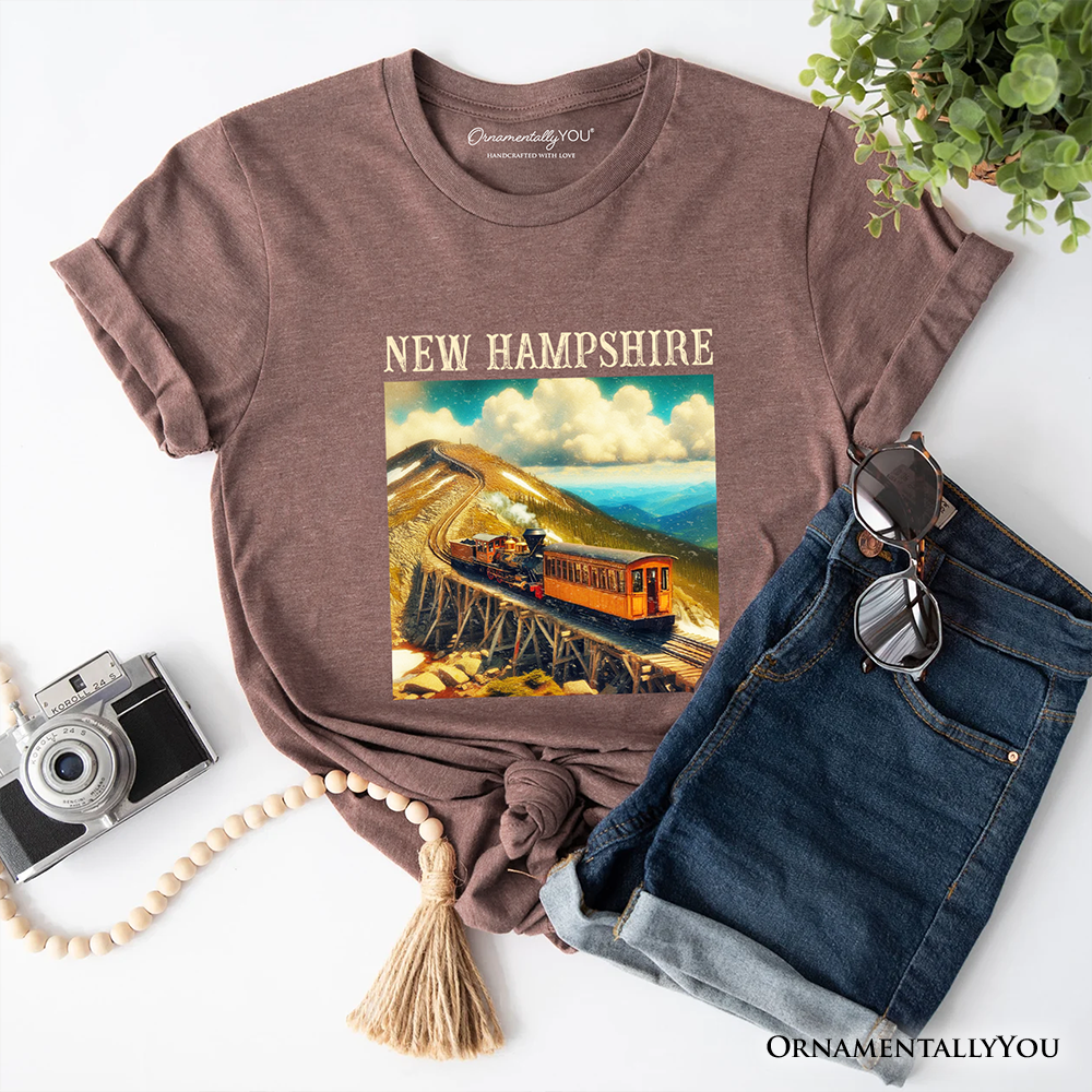 Scenic New Hampshire State Mount Washington Cog Railway T-Shirt, American Northeast Landmark Tee and Souvenir
