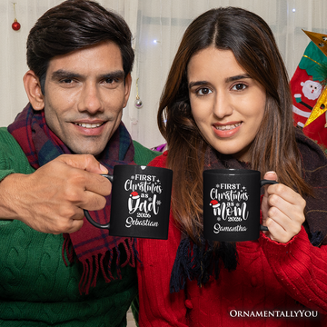 First Christmas as Mom 2026 Christmas Personalized Mug, Matching Family Holiday Gift with Custom Name