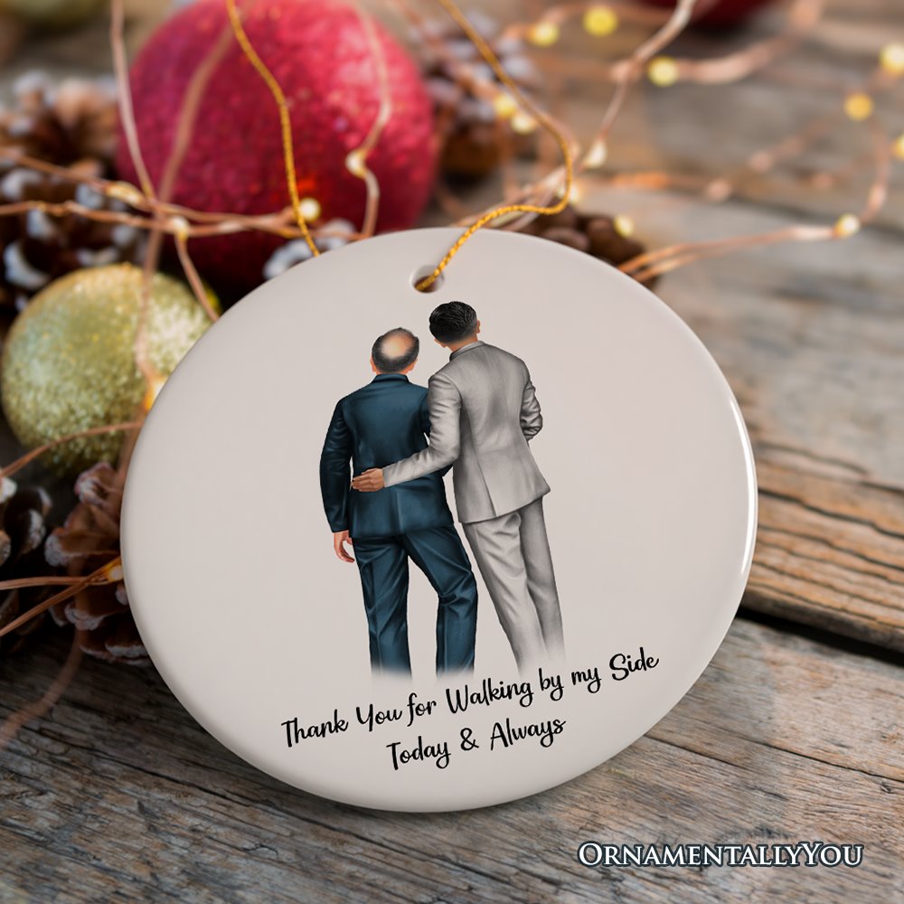 Father and Son Wedding Groom Personalized Gift Ornament Ceramic Ornament OrnamentallyYou 