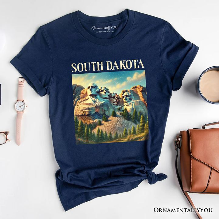 Majestic South Dakota State Mount Rushmore T-Shirt, Historic American Monument Travel Tee and Keepsake Souvenir