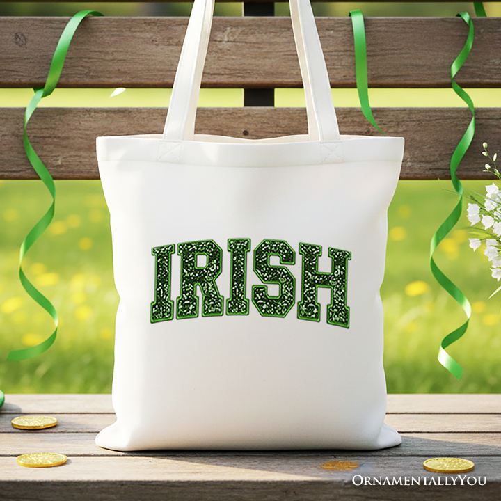 Irish Sequin Imitation Canvas Tote Bag, Festive St Patricks Day Gift Bag