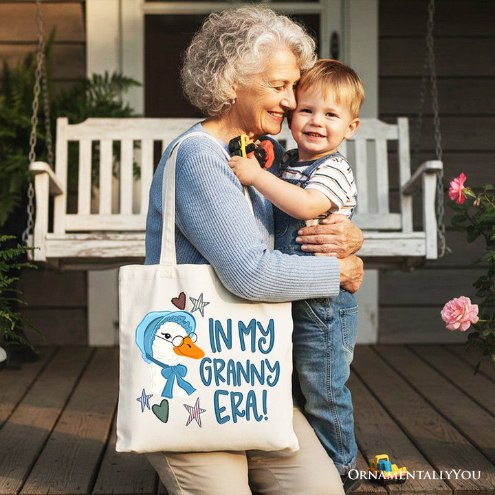 In My Granny Era Goose Tote Bag, Funny Grandma Doodle Gift Shopper Tote Bag OrnamentallyYou 