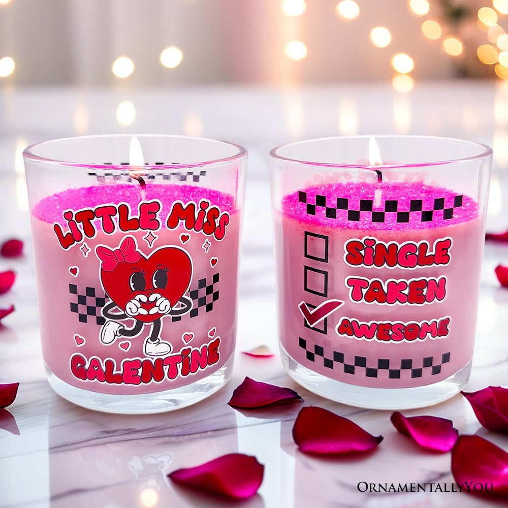 Little Miss Galentine Candle, Single Women Pink Valentine's Day Gift Candles OrnamentallyYou 