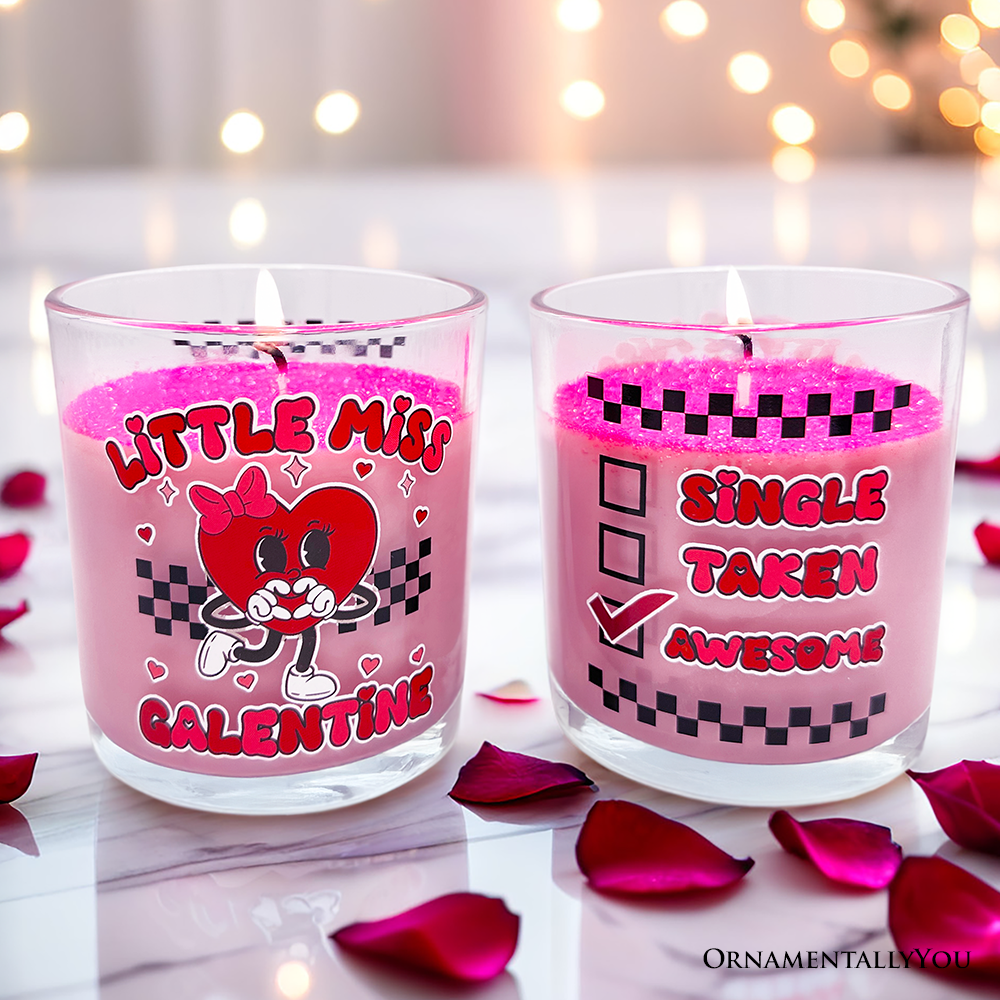 Little Miss Galentine Candle, Single Women Pink Valentine's Day Gift