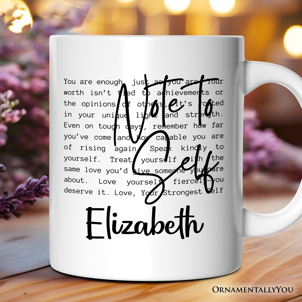 Note To Self Motivational Definition Personalized Mug, Mental Health Gift with Custom Name