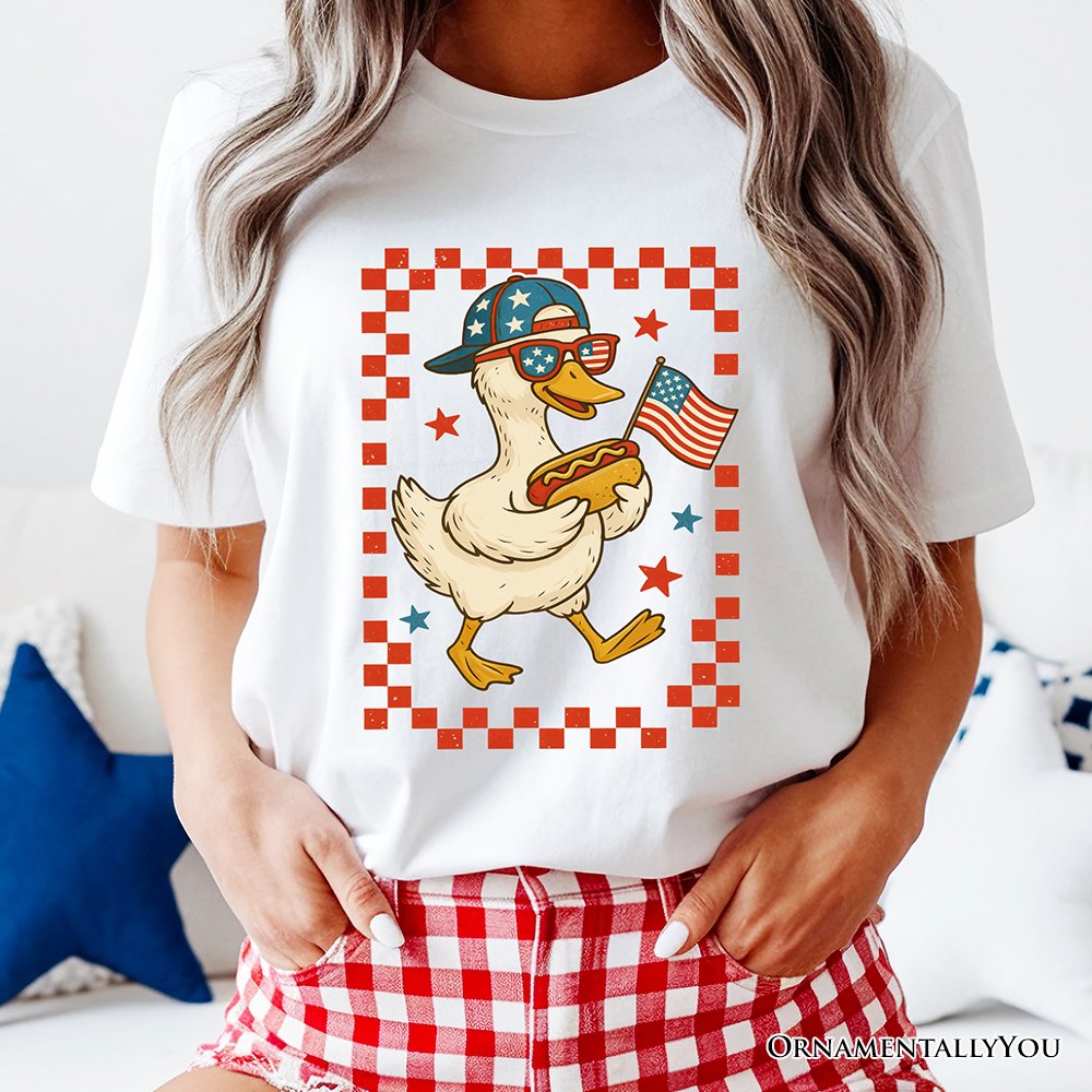 4th of July Patriotic Duck T-Shirt, Funny Independence Day Tee T-Shirts OrnamentallyYou 