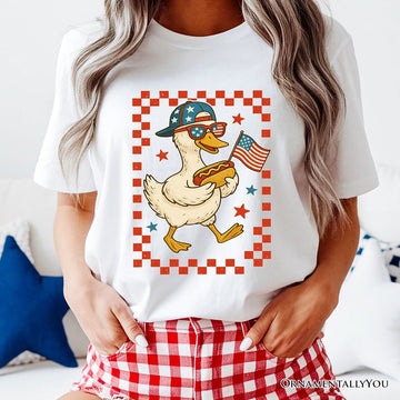 4th of July Patriotic Duck T-Shirt, Funny Independence Day Tee T-Shirts OrnamentallyYou 