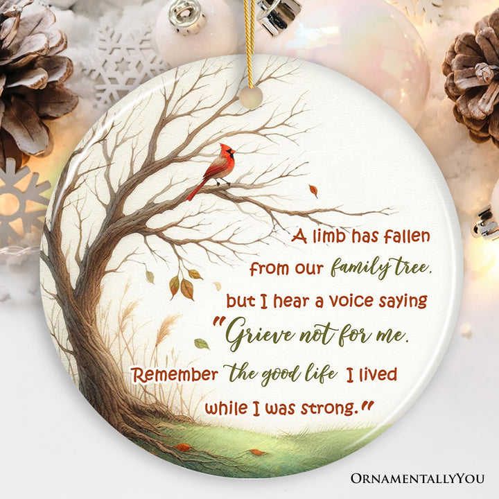 A Life Well-Lived Memorial Tree Ornament, Cherished Family Christmas Keepsake Ceramic Ornament OrnamentallyYou Circle 