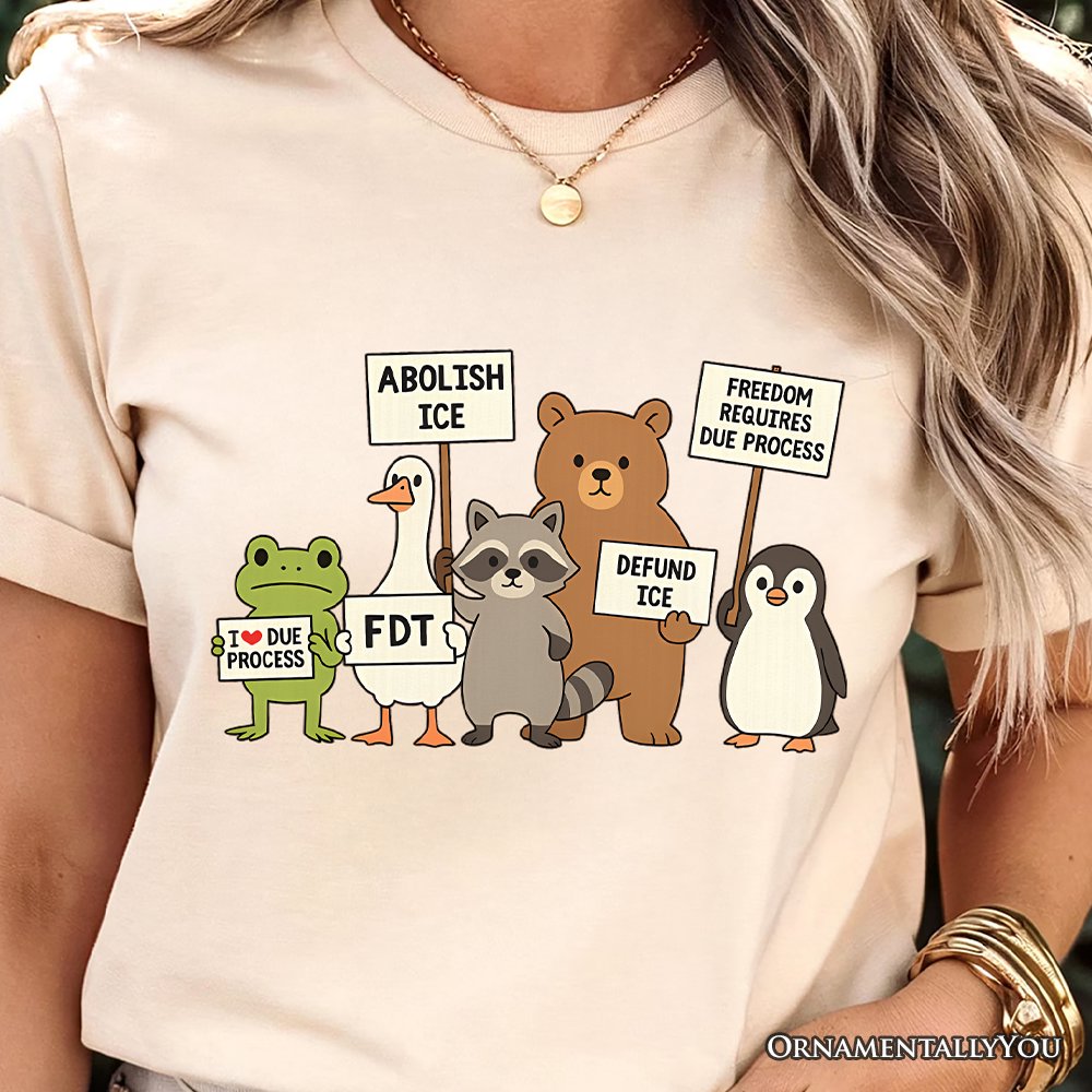 Abolish ICE Animals Protest T-Shirt, Cute Activist Tee OrnamentallyYou 