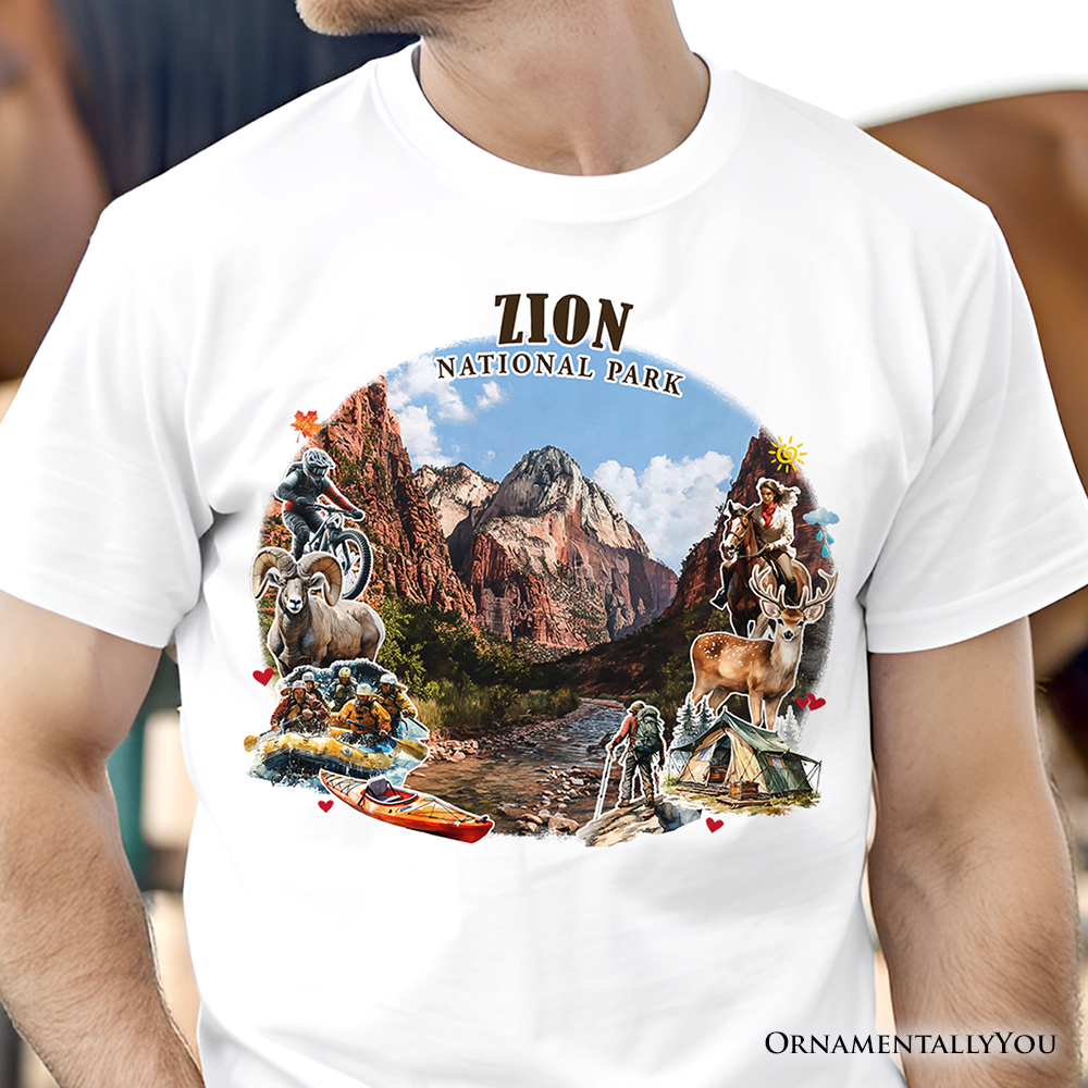 Adventurous Zion National Park Ornament, Utah Scenic Landmarks Tee and Souvenir