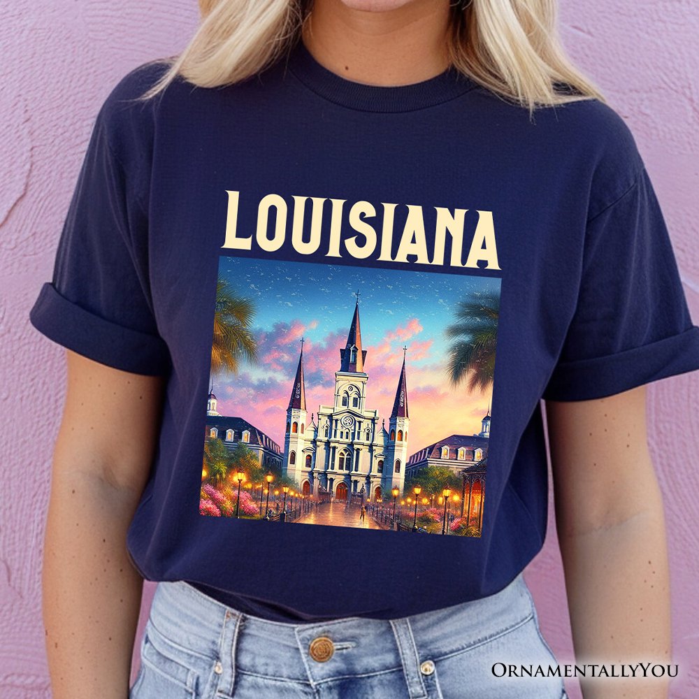 Artistic Louisiana State Cathedral T-Shirt, St. Louis Landmark Tee and Holiday Keepsake Souvenir T-Shirts OrnamentallyYou 