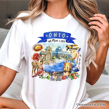 Artistic Ohio State Themes and Landmarks T-Shirt, Tee for History and Travel Lovers T-Shirts OrnamentallyYou 