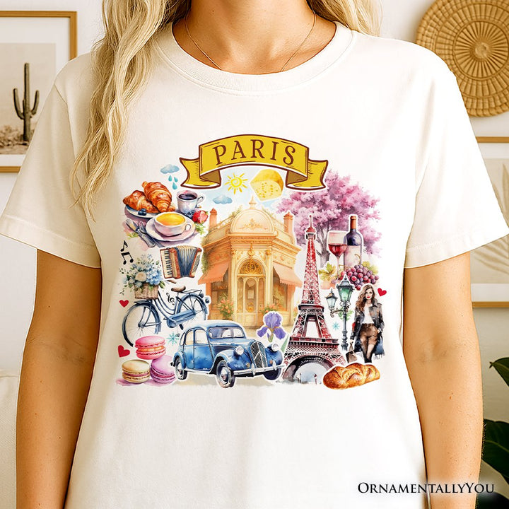 Artistic Paris Culture and Landmarks T-Shirt, Classical France Tee and Souvenir T-Shirts OrnamentallyYou 