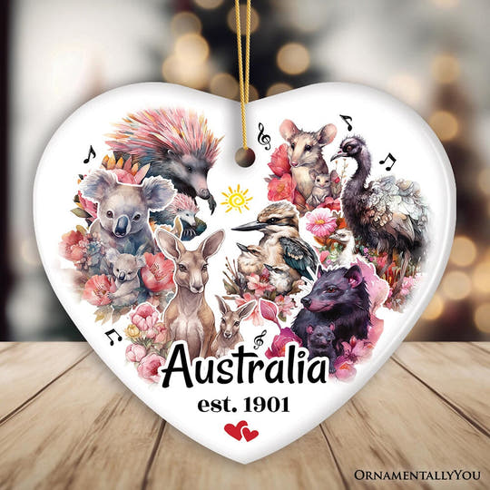 Artistic and Colorful Australian Wildlife Ornament, Christmas Gift for Animal Lovers Ceramic Ornament OrnamentallyYou 