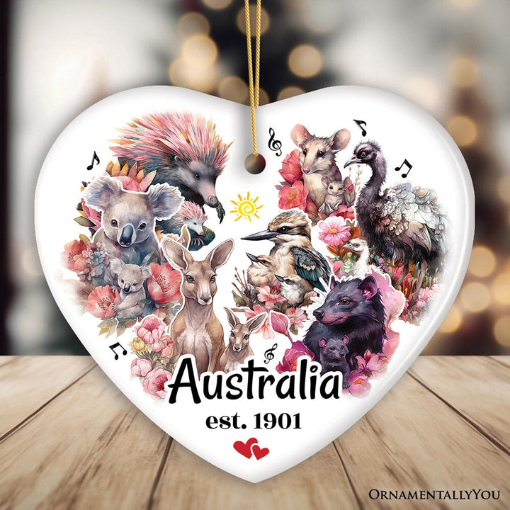 Artistic and Colorful Australian Wildlife Ornament, Christmas Gift for Animal Lovers Ceramic Ornament OrnamentallyYou 