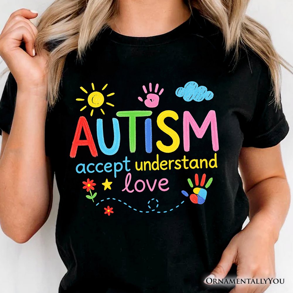 Autism Awareness Brushstroke T-Shirt, Colorful Autism Support Tee for Autism Month T-Shirts OrnamentallyYou 