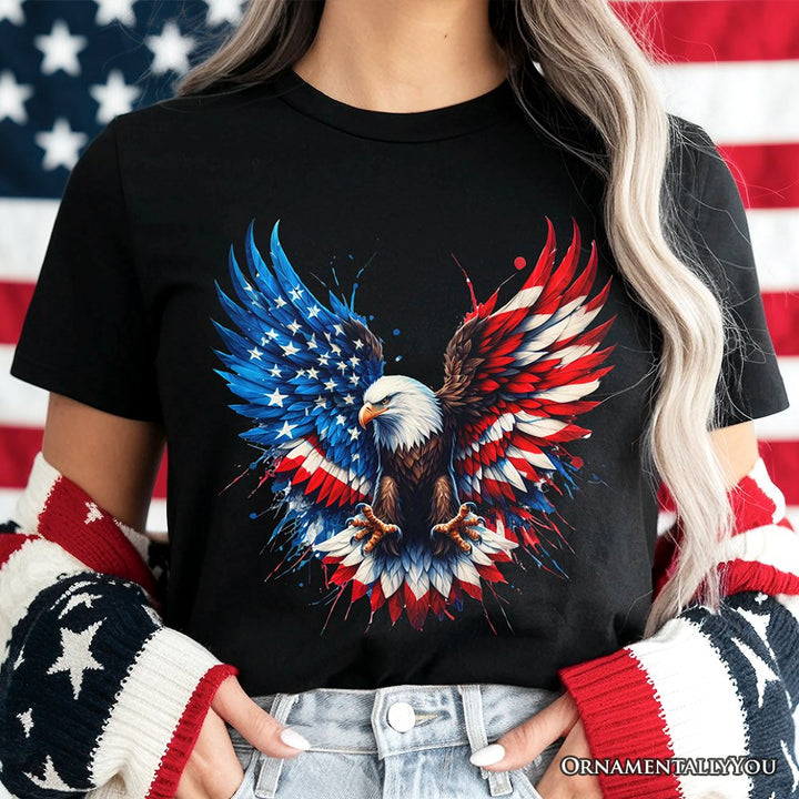 Bald Eagle American Flag T-Shirt, Patriotic Freedom Tee T-Shirts OrnamentallyYou 