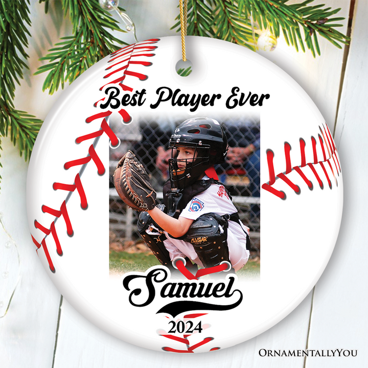 Baseball Personalized Picture Ornament Gift, Photo Upload Team, Player and Coaches Gift