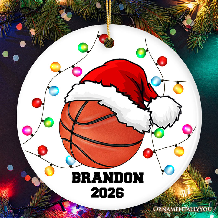 Basketball Ornament Customized with Player and Team, Custom Keepsake Coaches Gift