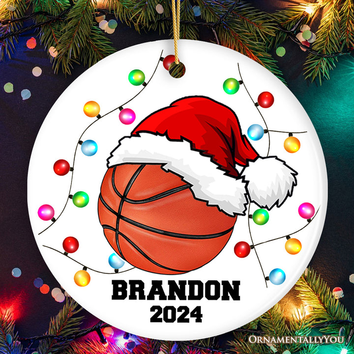 Basketball Ornament Customized with Player and Team, Custom Keepsake Coaches Gift