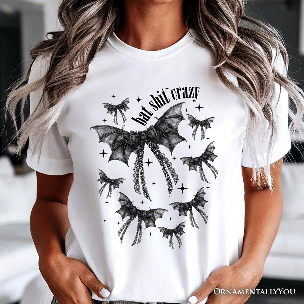 Bat Shit Crazy Coquette Bats T-Shirt, Funny Halloween Tee for Wild and Wicked Spirits T-Shirts OrnamentallyYou 