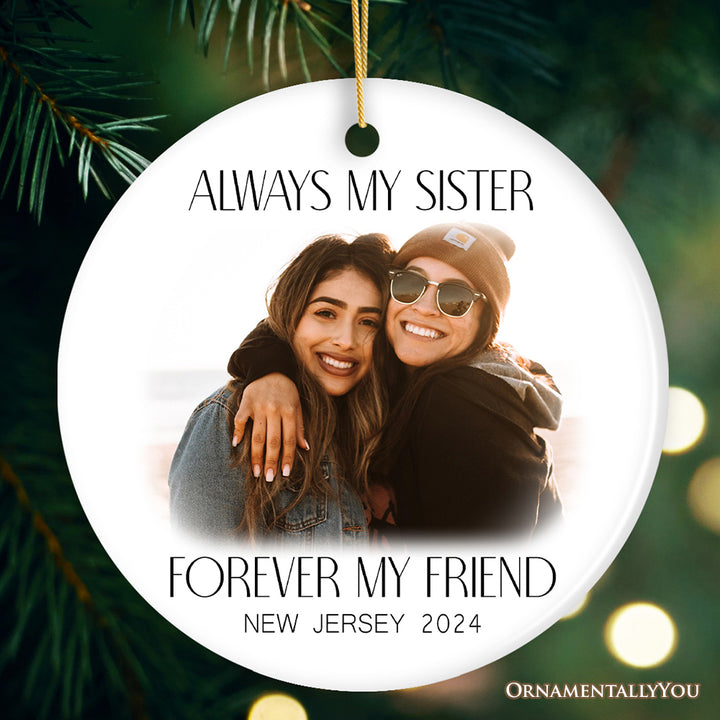 Best Friend and Sister Personalized Keepsake Ornament, A Gift for the Bestie