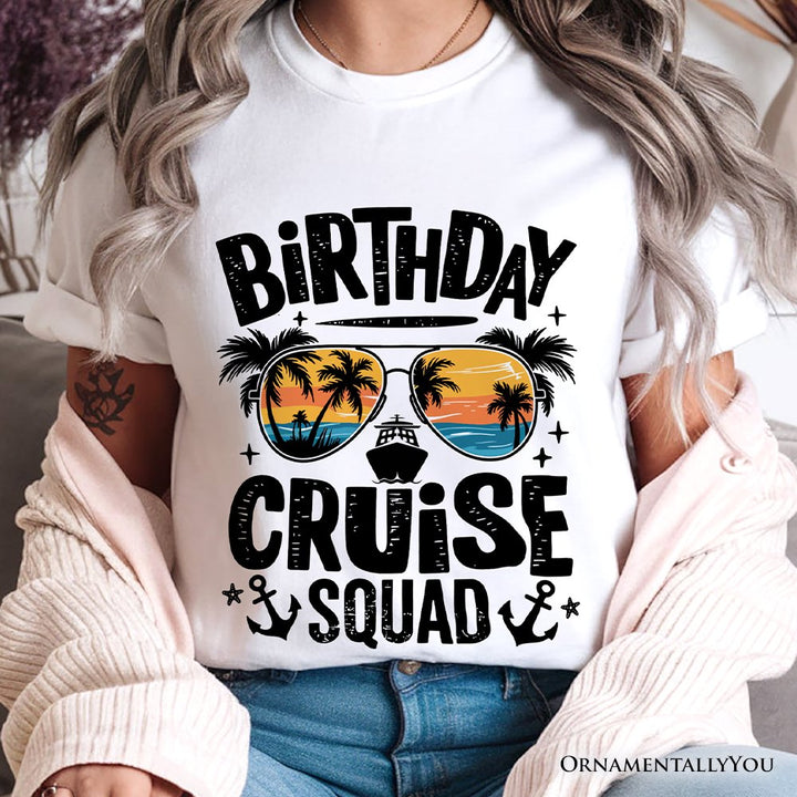 Birthday Cruise Squad T-Shirt, Tropical Vacation Cruise Trip Tee T-Shirts OrnamentallyYou 
