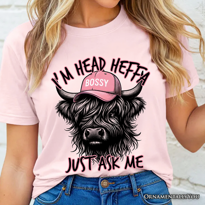 Bossy Highland Cow T-Shirt, Head Heifer Funny Western Tee