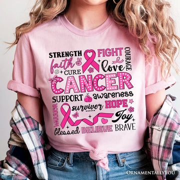 Breast Cancer Awareness Ribbon T-Shirt, In October We Wear Pink Support Tee T-Shirts OrnamentallyYou 