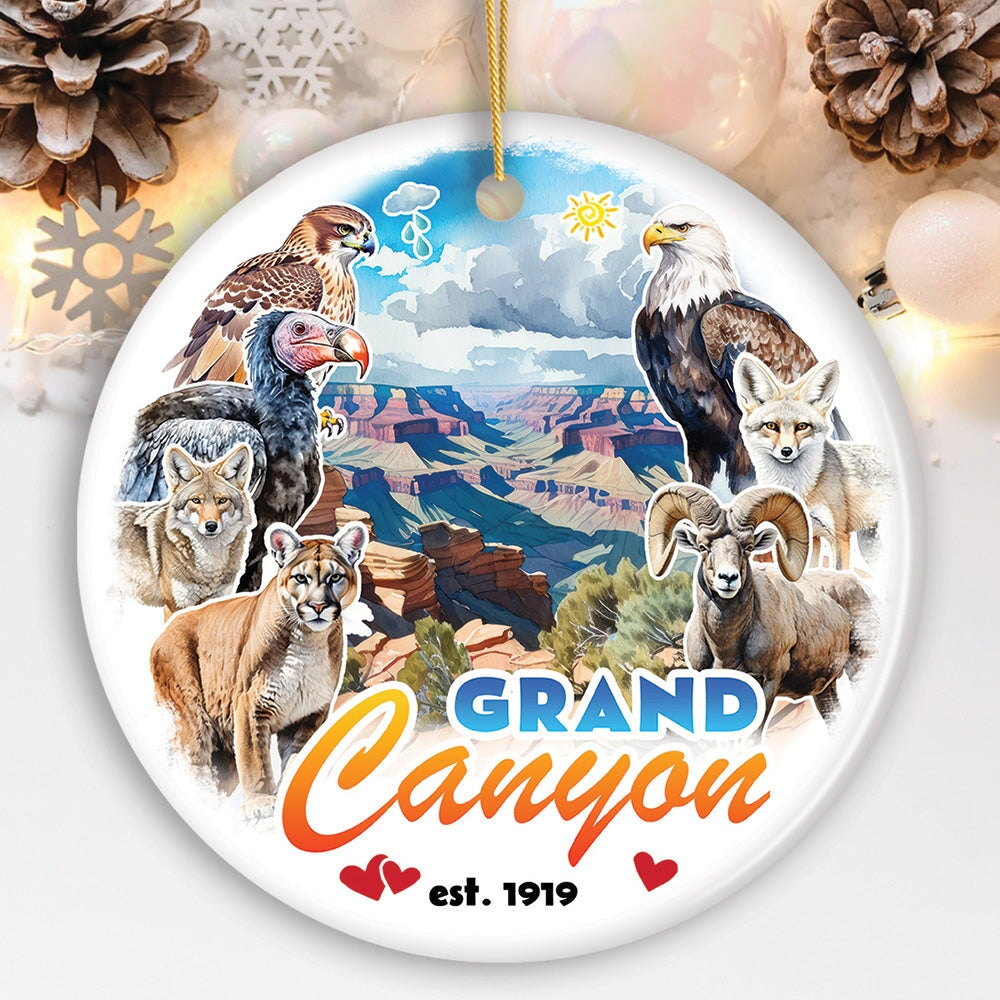Breathtaking Grand Canyon Handmade Ornament, Vintage Arizona Nature and National Park Souvenir Ceramic Ornament OrnamentallyYou 