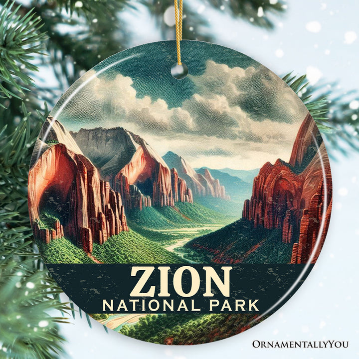 Breathtaking Zion National Park Ornament, Utah Canyon Landscape Christmas Gift and Nature Souvenir