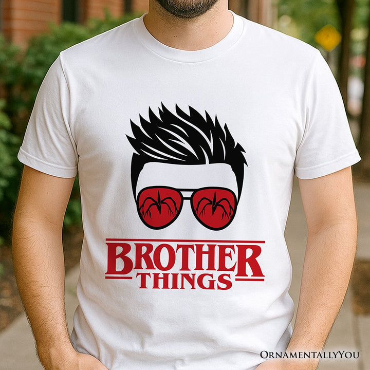 Brother Things Retro T-Shirt, Red Glasses Family Matching Tee T-Shirts OrnamentallyYou 